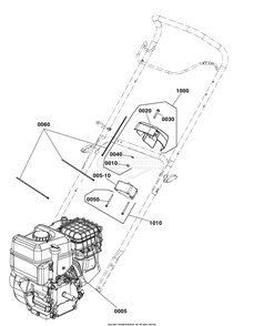 Engine Group Diagram and Parts List for 1697293-00 (1222EE)(2020) Briggs and Stratton Snow Blower